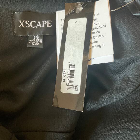 XSCAPE Sleeveless Halter Thigh Slit Long Evening Gown Black Size 14 Formal Dress - Picture 11 of 12